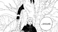 Sasuke is in a sealed state, as seen in the source material (Image credits: Shueisha)